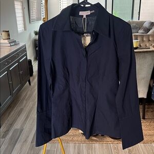 Ramy Brook Navy Button Down Shirt NWT size M